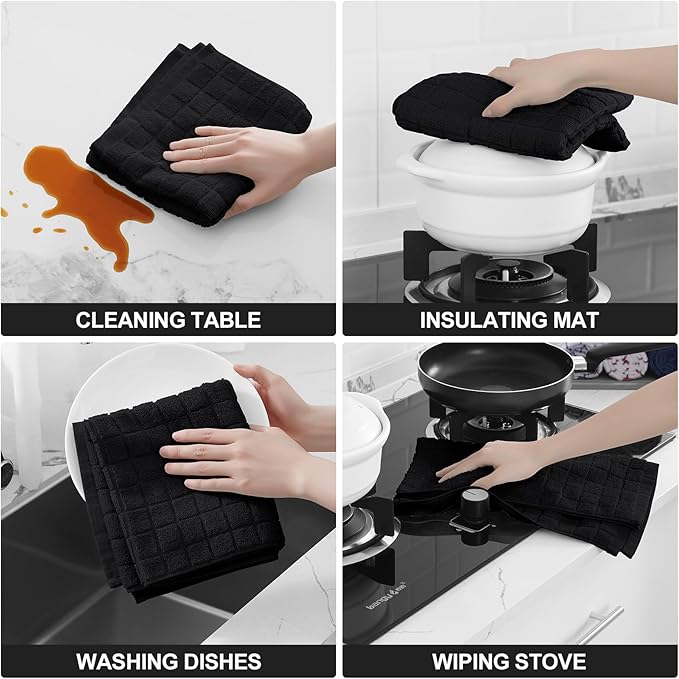 Homaxy Premium Cotton Kitchen Towels 16"x 28", Large Natural Ring Spun 390 GSM