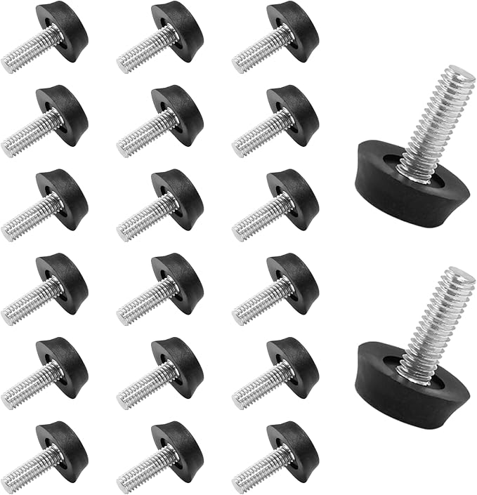 20Pcs 1/4" Thread Adjustable Furniture Levelers, M6 Stainless Steel Screw in