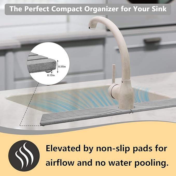 Stone Faucet Mat for Kitchen Sink