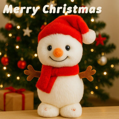 Easfan Talking Snowman Repeats What You Say Walking Singing Stuffed Animal Interactive Plush Toy Funny Walking Toy for Kids Toddlers Christmas Der Gifts,9''