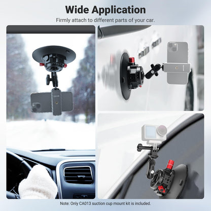 NEEWER 6"/15.2cm Camera Suction Cup Mount with Ball Head Magic Arm, Metal Suction Cup Mount on Car Windshield Dash for Camera/Action Camera/Phone Holder, with 1/4" & 3/8" Mounting Holes for ARRI