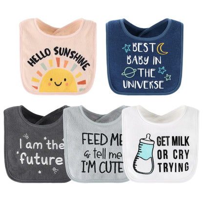 The Peanutshell Baby Boy or Girl Terry Bibs Set of 10-100% Cotton, Soft, Absorbent Baby Bibs, Unisex Toddler Boy or Girl Set, Newborn & Infant - Sunshine