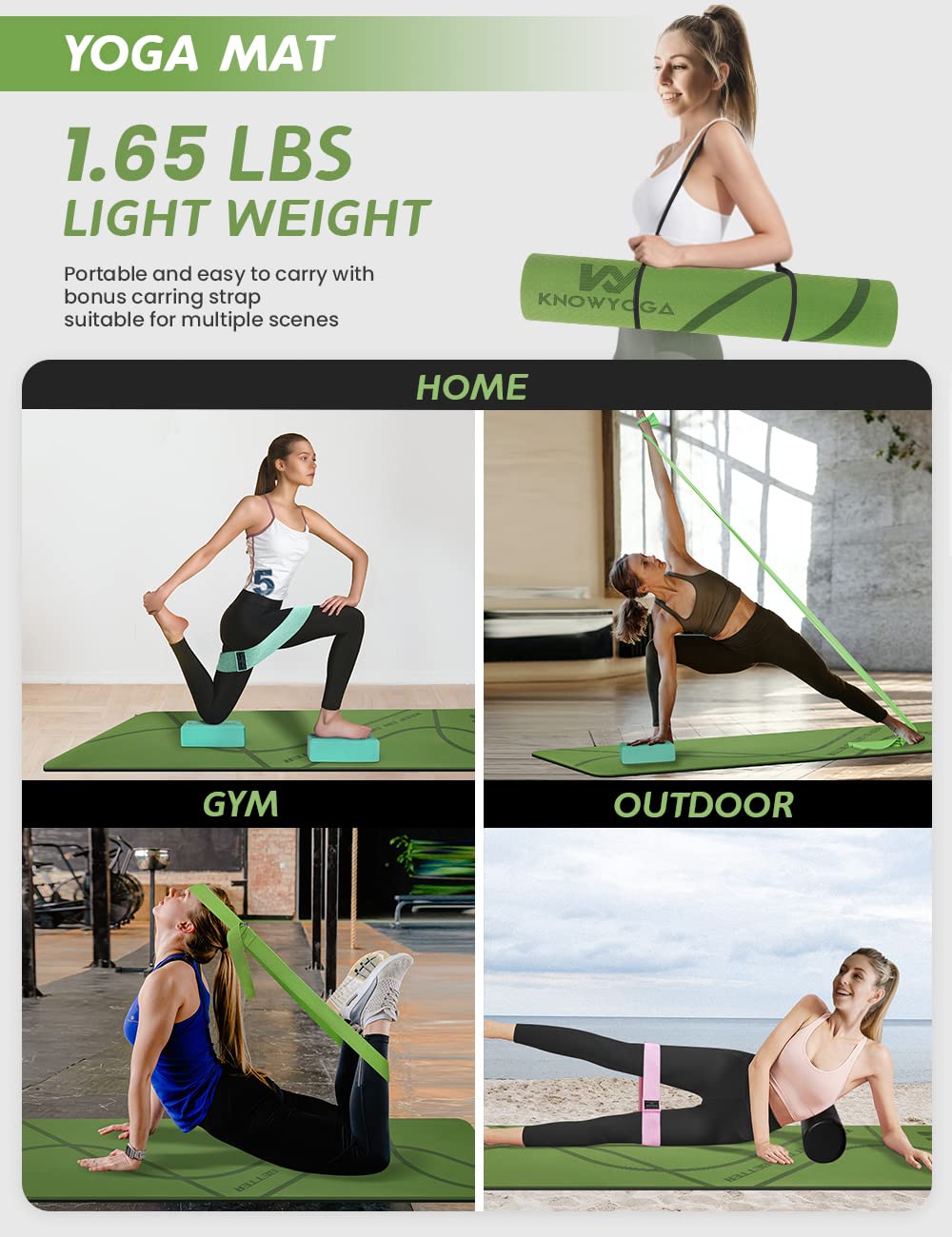 Yoga Starter Kit 12 in 1 - Yoga Set Include Yoga Mat, Foam Roller, 4 Resistance Bands, Yoga Blocks 2 Pack with Strap, 2 Peanut Massage Balls, Yoga kit and Sets for Beginners
