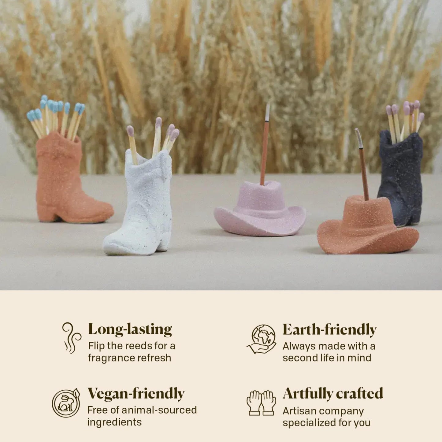 Paddywax Nashville Cowboy Boot Candle Collection Scented Soy Wax in Ceramic Vessel, Home Décor Candle for Living Room, Bedroom & Office, Western Inspired, 6 oz, Smoked Pistachio