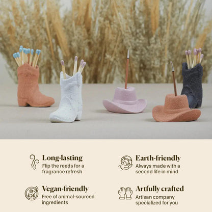 Paddywax Nashville Cowboy Boot Candle Collection Scented Soy Wax in Ceramic Vessel, Home Décor Candle for Living Room, Bedroom & Office, Western Inspired, 6 oz, Smoked Pistachio