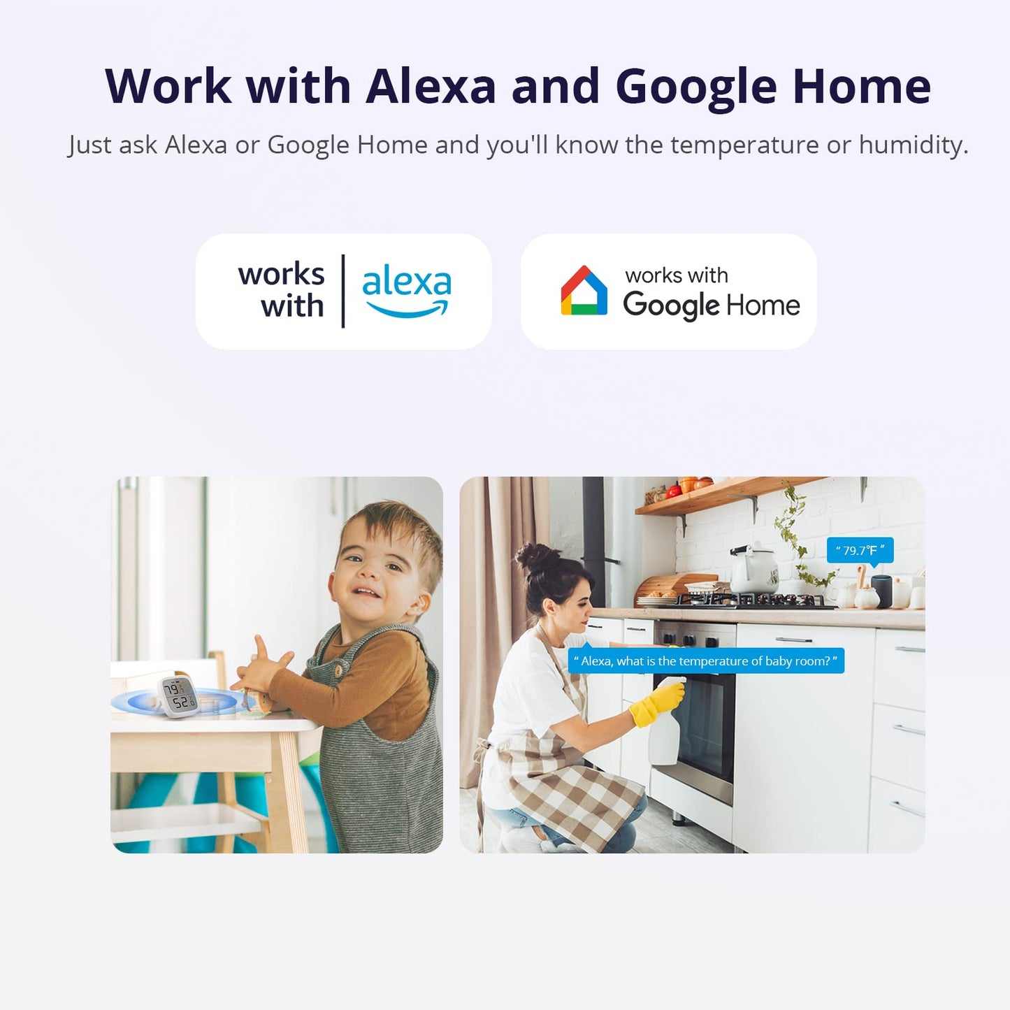 2 Pack SONOFF SNZB-02D Zigbee LCD Smart Temperature Humidity Sensor,for Remote Monitoring and Home Automation, Wireless Thermometer Hygrometer, Works with Alexa/Google Home, Battery Is Included