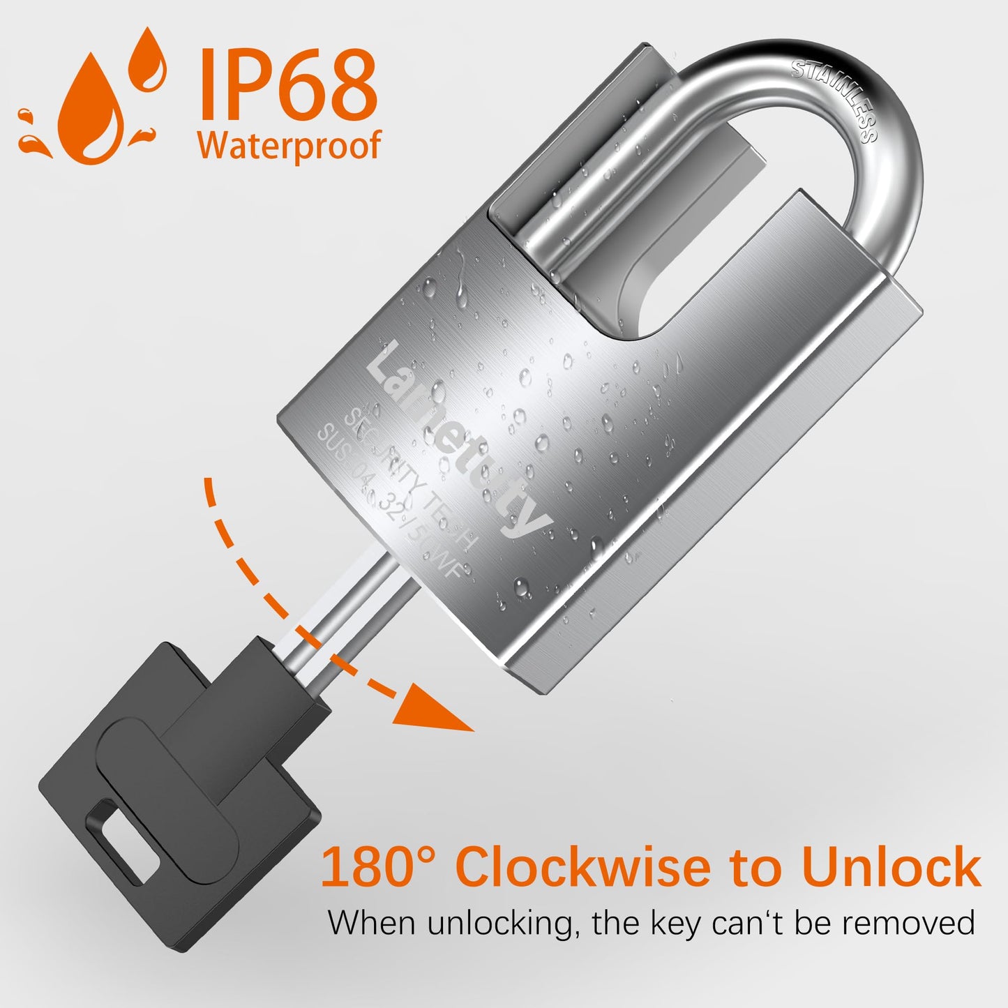 Stainless Steel Heavy Duty Padlock - 50mm Width, Weatherproof, Anti Rust, 3 Keys for Door, Gate, Garden, Garages, Fence, Warehouse, Tool Box