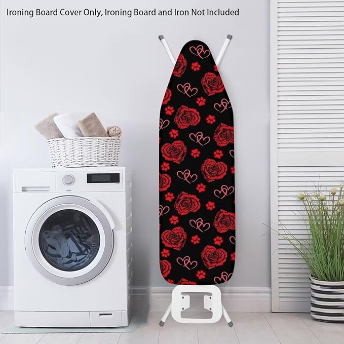 Rose Paw Ironing Board Cover and Pad, Thick Scorch Resistant Padding Heavy Duty
