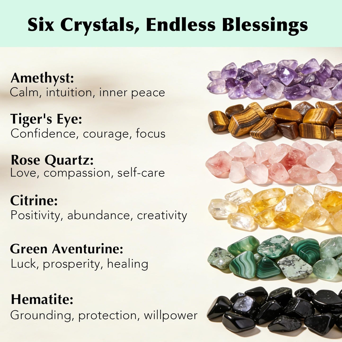 LIMGUVK For Your Next Chapter Crystal Kit with Healing Stones, 6 Piece Crystal Gift Set for Women for Graduation, New Job, Moving, Fresh Start, Healing Journey, Encouragement Gift (Next Chapter)