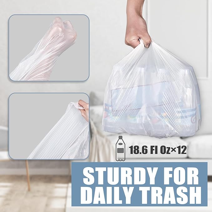 4 Gallon Small Trash Bags, Transparent