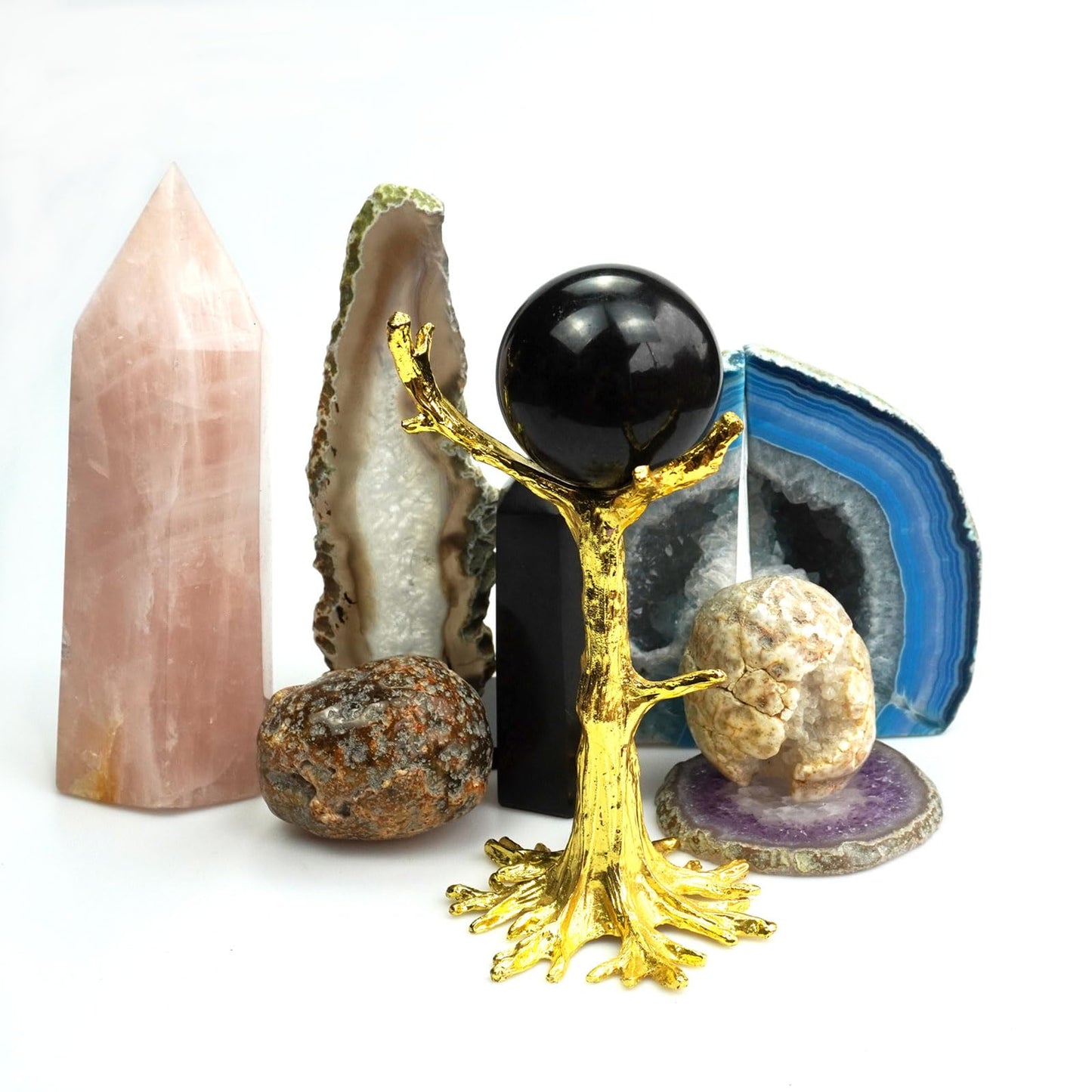 SISAMN Black Tourmaline Crystal Spheres Ball 50-60mm - Healing Crystals Decor for Meditation, Chakra Alignment, Yoga,Gifts Collection - 1.97-2.36 inches
