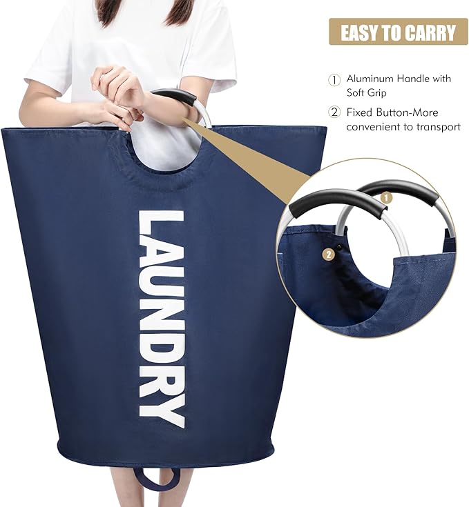 125L X-Large Laundry Basket, Freestanding Tall Clothes Hamper, Collapsible