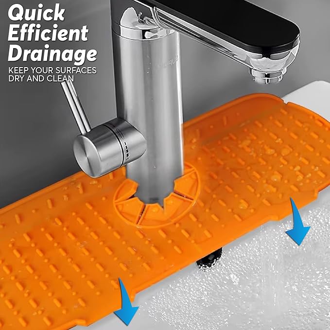 Silicone Faucet Water Catcher Mat, Soft Silicone Faucet Mat Sink Water Splash