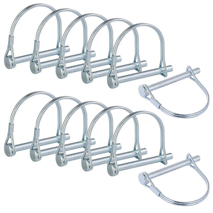 SuperMMarK 12-Count 1/4 Inch Heavy Duty Zinc-Plated Carbon Steel Spring Locking Pins for Farm Trailers Lawn Garden