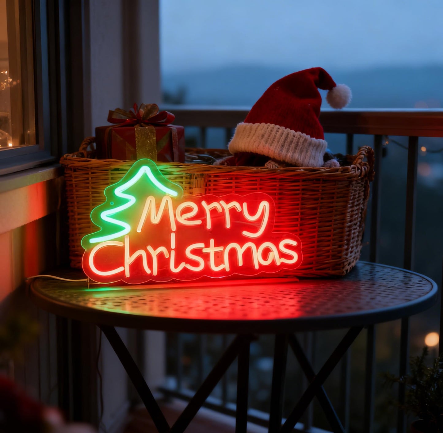 Merry Christmas LED Neon Sign, Dimmable Merry Xmas Decorative Light Holiday Theme Decor for Living Room Bedroom Party Pub Home Wall Table Festive Vibe Light Up Letters Sign, 17 x 10.2 In