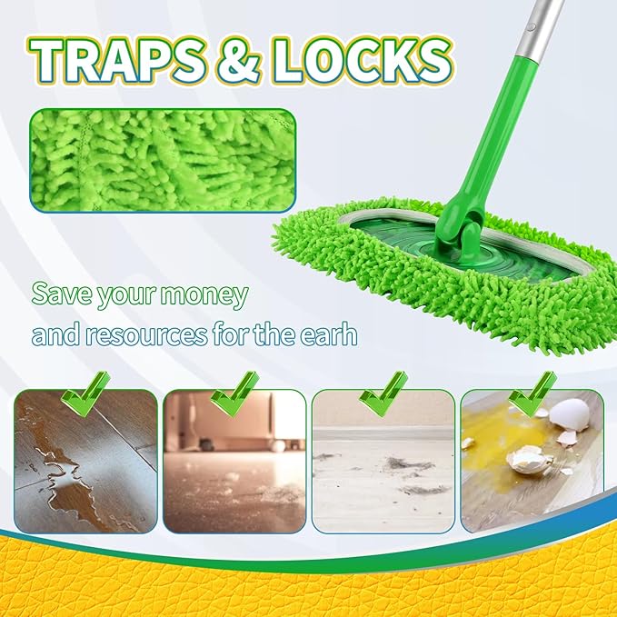 6Pcs Reusable Microfiber Mop Pads Compatible