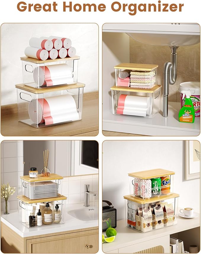 Trash Bag Dispenser 2 Pack, Stackable Trash Bag Holder