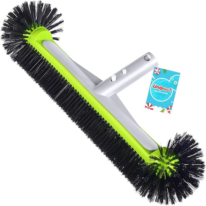Swimming Pool Brush Head with Round Ends, 17.5" Heavy Duty Aluminum Back Head