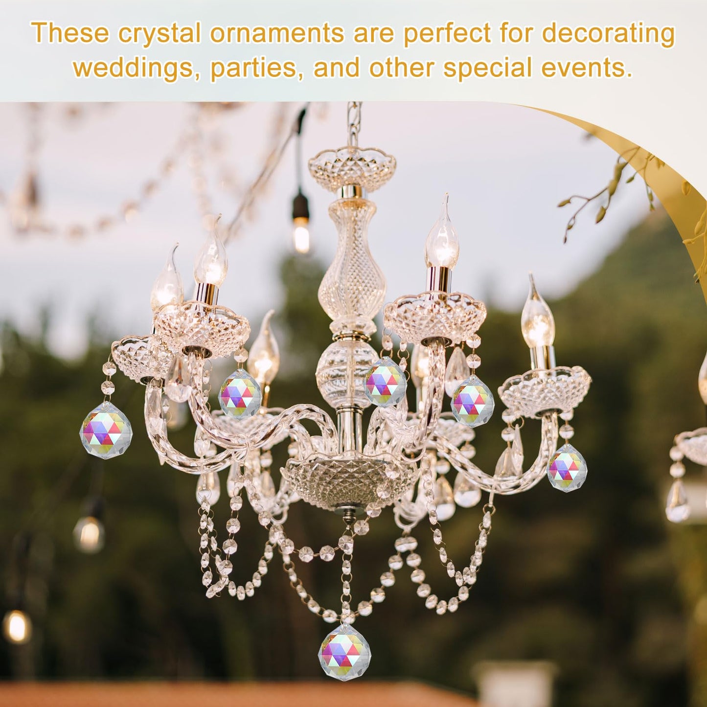 YELARXI Crystal Ball Prisms, Sun Catcher Hanging Prism Sun Catcher Pendant 18mm / 0.71Inch & 10 Pack & Pink-Fitting for (Outdoor/Indoor/Windows/DIY Decor/Feng Shui/Chandelier)