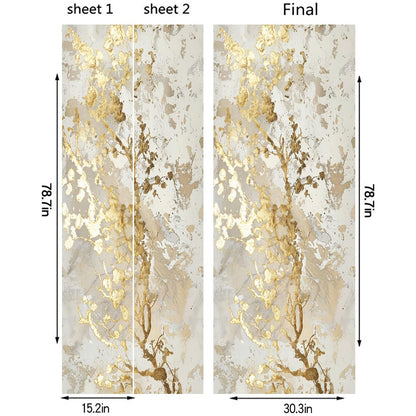 REDAMANCY White Beige Cream Yellow Abstract Marble Peel and Stick Door Stickers Vinyl Decals Decor Modern Self-Adhesive, Waterproof, Removable