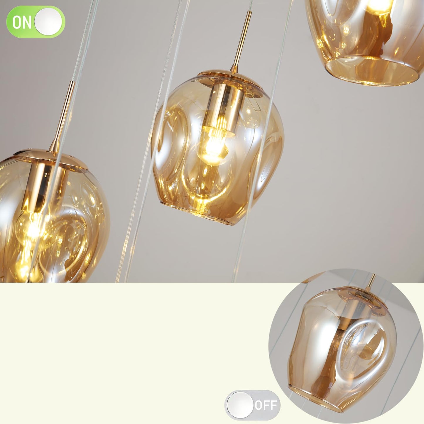 Meimond Long Chandeliers for High Ceilings,Modern Crystal Balls Pendant Light,Globe Raindrop Drop Lamp,Flush Mount Hanging Lighting Fixtures for Spiral Staircase,Foyer,Entryway,Living,15 Lights
