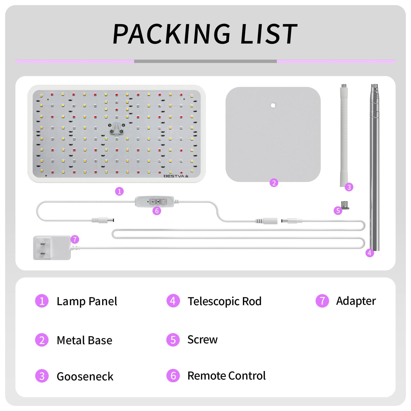BESTVA 18W Grow Lights for Indoor Plants with Stand, Full Spectrum LED Plant Light for Indoor Plants,12-59 Inches Height Adjustable Growing Lamp with Auto On/Off Timer 4H/8H/12H, 4 Dimmable Brightnes