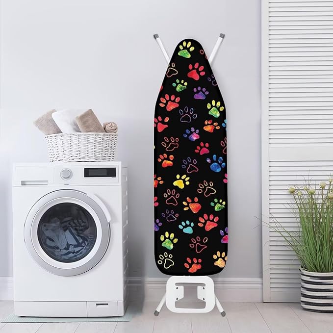 Sprowallow Colorful Paw Print Standard Size Iron Board Cover Elastic Edge
