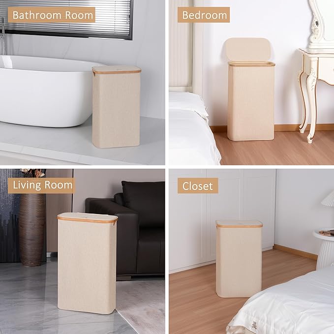 65L Slim Laundry Hamper, Narrow Laundry Basket