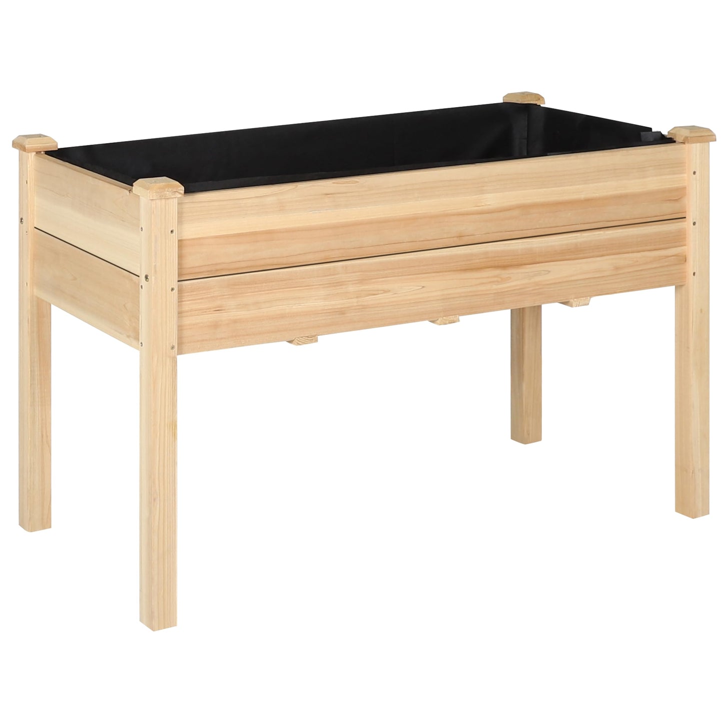 BlueWish 48"W x 24"D x 30"H Raised Garden Bed, Cedar Garden Bed with Detachable Black Liner, Drainage Holes, Raised Garden Beds Outdoor 330 lbs Capacity, Raised Beds for Gardening, Vegetable, Flower