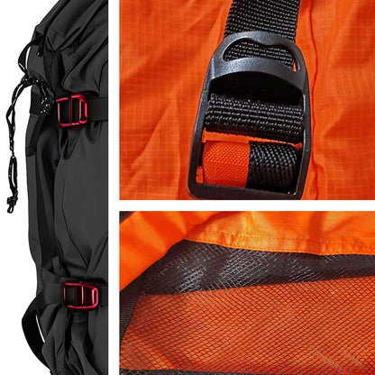 FUEMEILY Rock Climbing Rope Bag, Large Capacity Folding Rope Storage Backpack with Ground Sheet, Adjustable Straps Outdoor Climbing Gears Orange