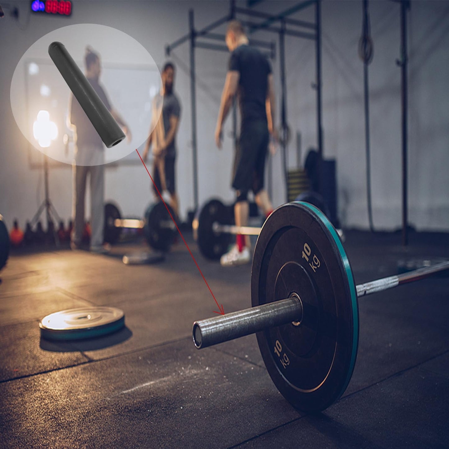 Yuecoom Barbell Bar Adapter Sleeve Convert, Sleeve Olympic Adapter Sleeves with Collars Dumbbell Convert, 0.98in to 1.97in Post Sleeve for Weightlifting Bed (330mm)
