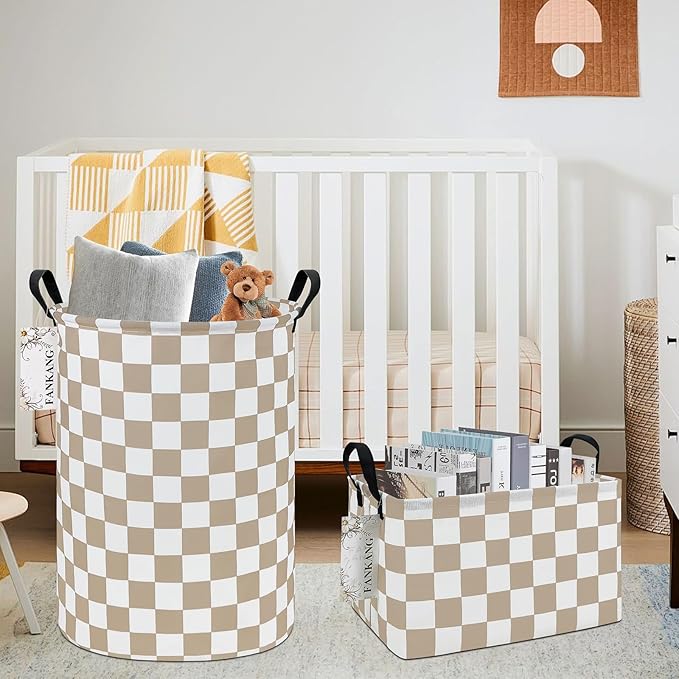 FANKANG Storage Basket, Nursery Hamper Canvas Laundry Basket Foldable