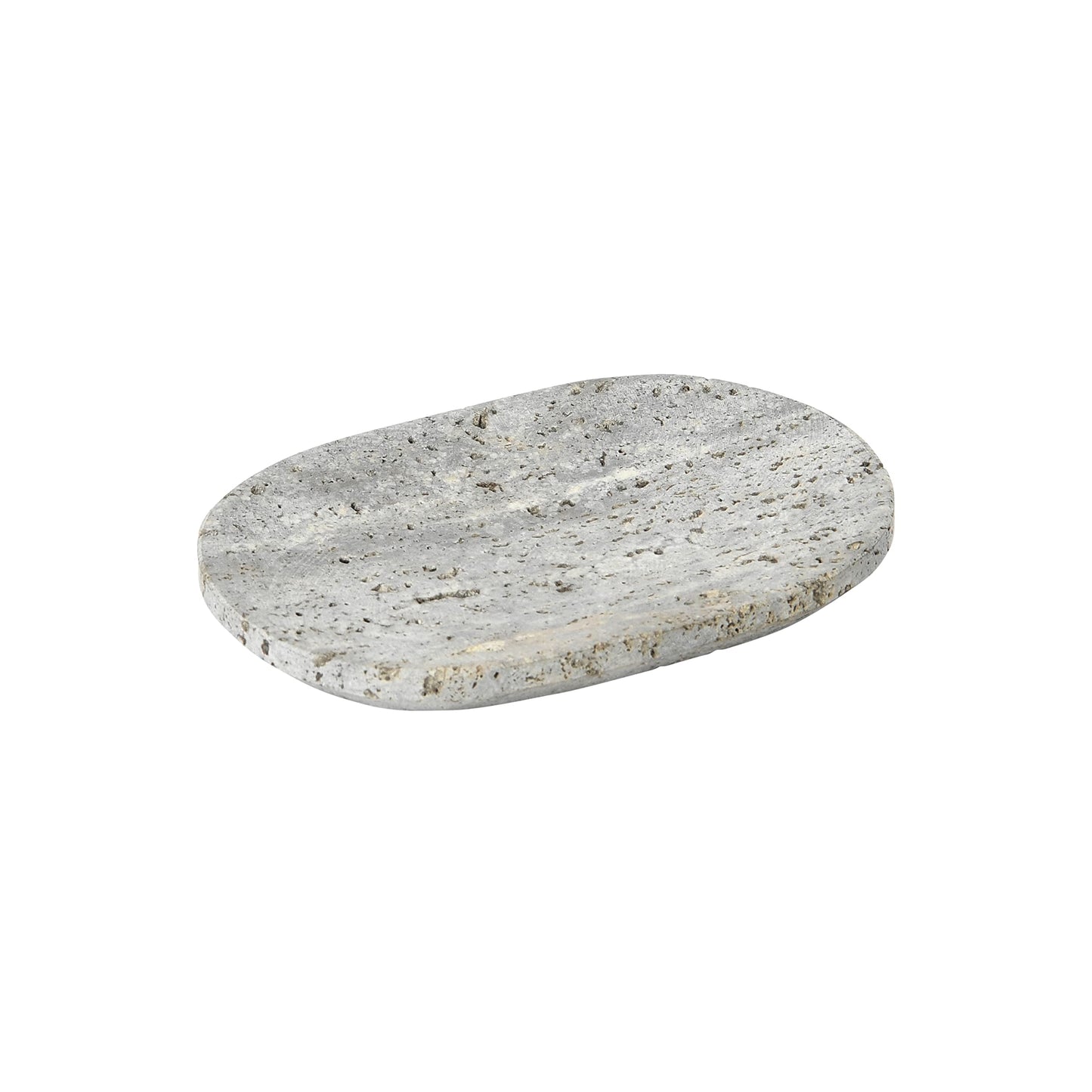 Creative Co-Op Travertine Soap Dish, Grey