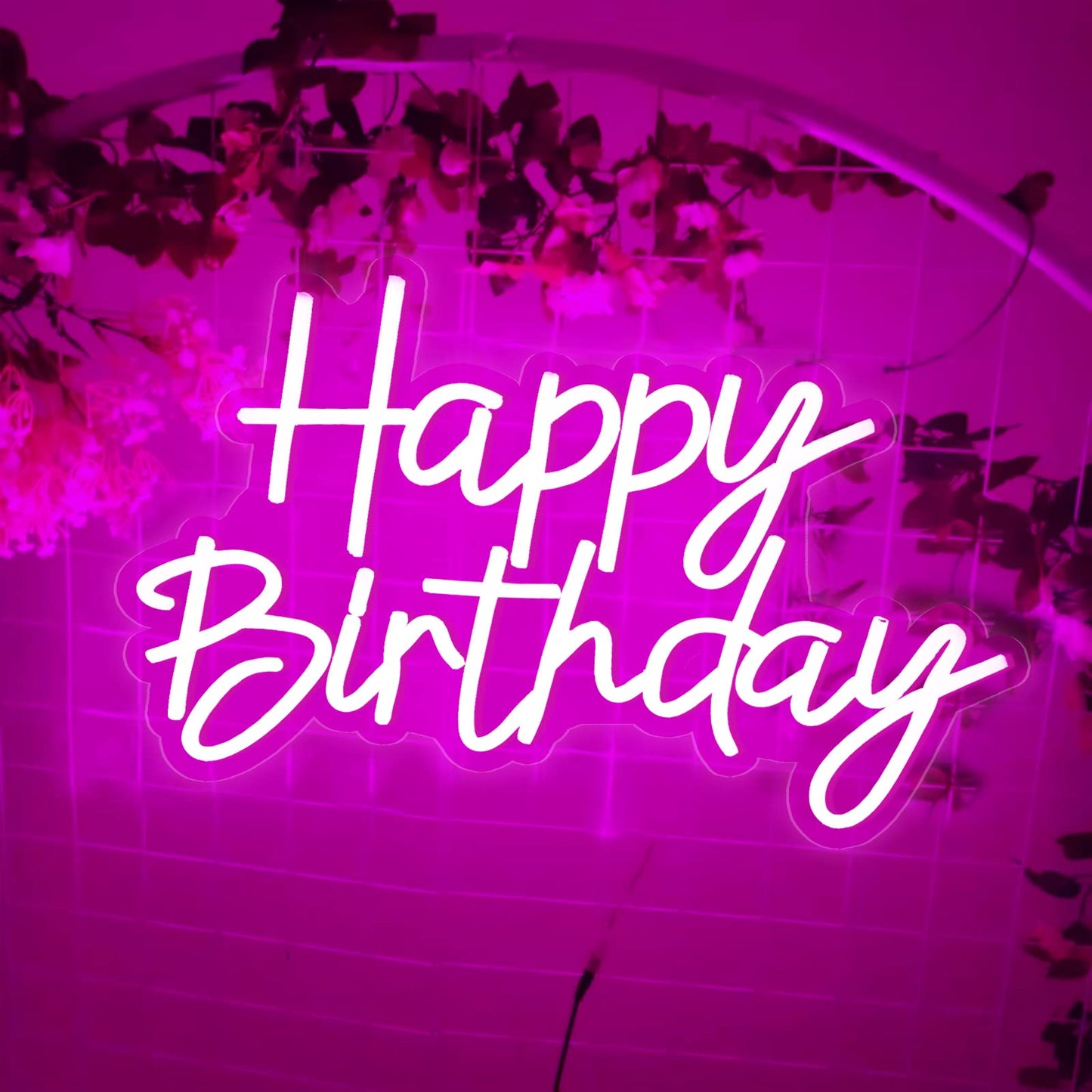 Happy Birthday Neon LED Night Light Can Be Used For Birthday, Wedding, Anniversary, Christmas, Home Decoration Party Backdrop Light, Best Gift For Family Friends Children