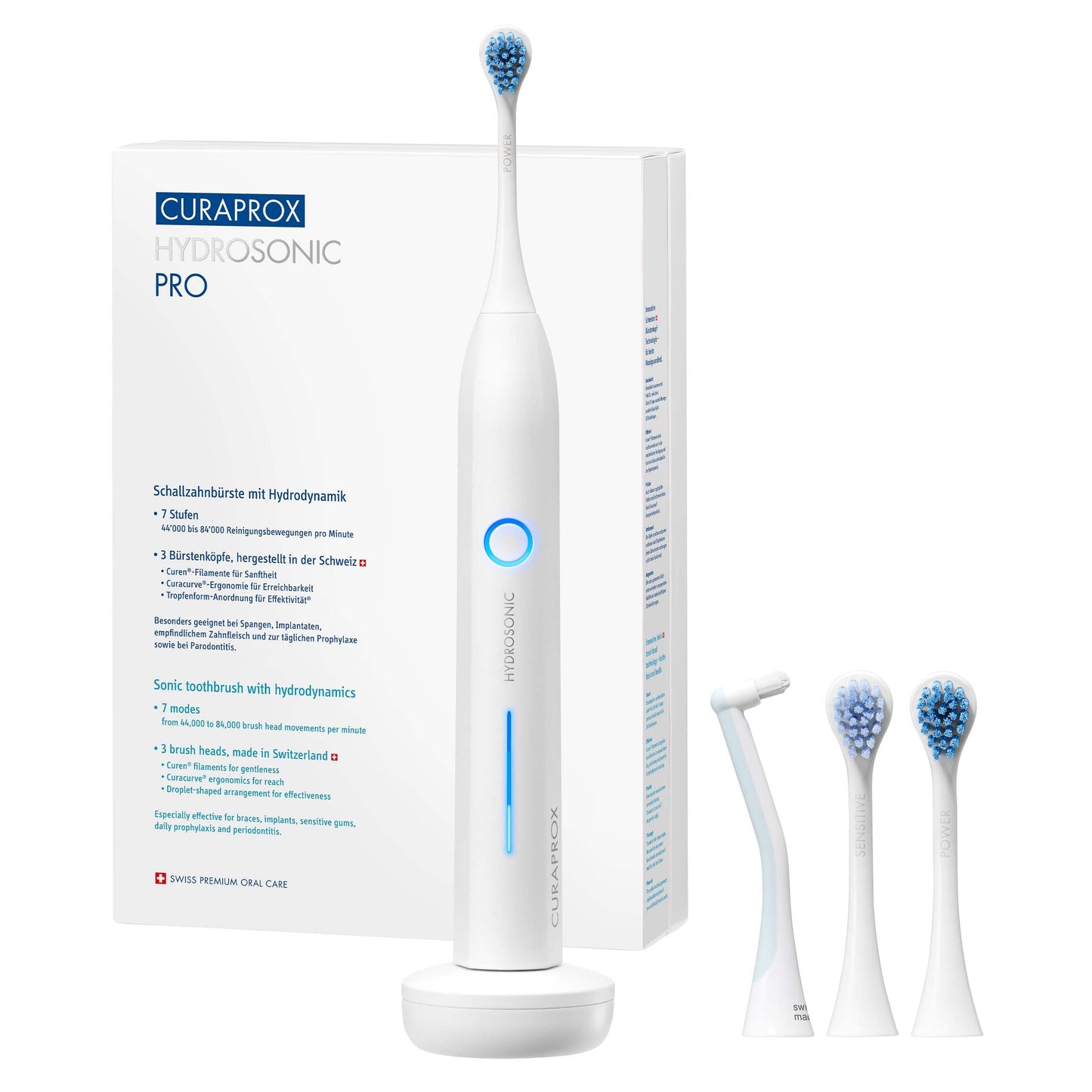 Curaprox Hydrosonic Pro Sonic Toothbrush - Curaprox Electric Toothbrush for Adults with 7 Cleaning Levels.