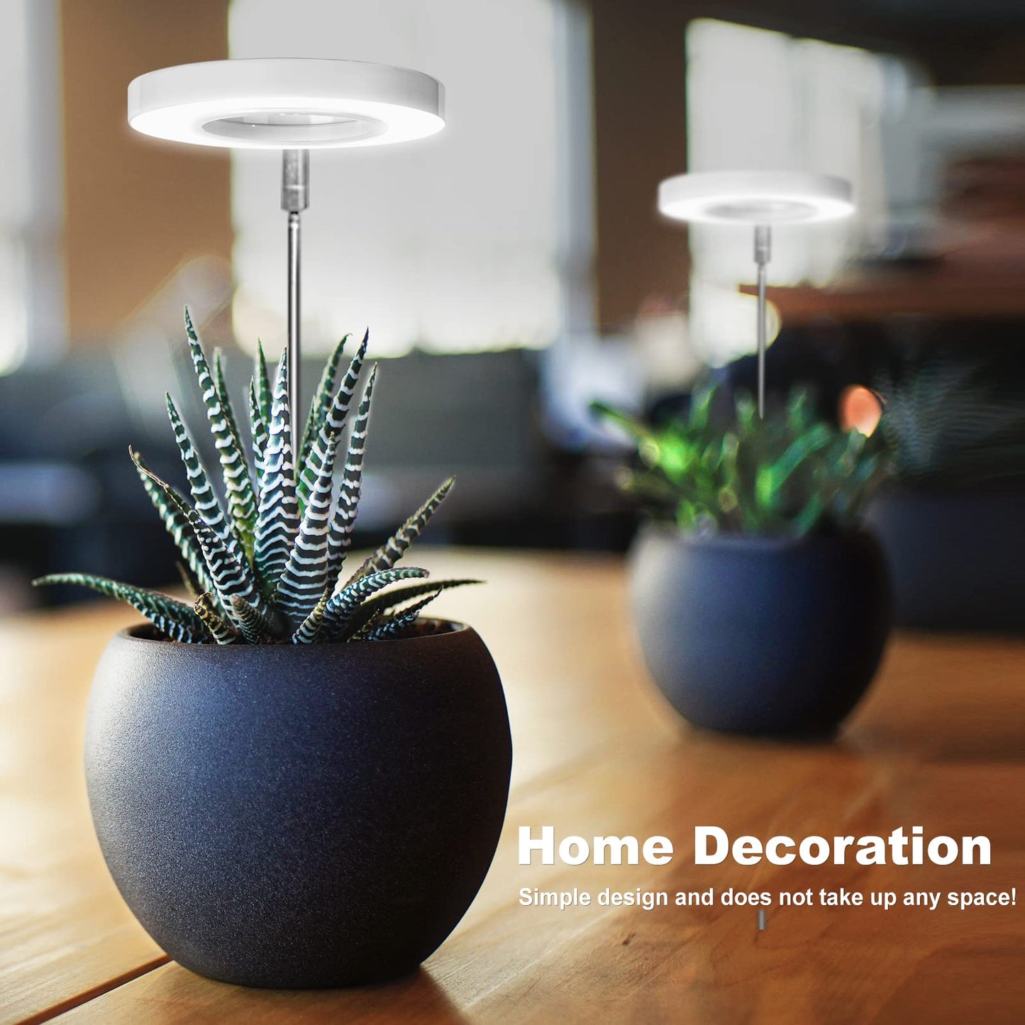 LORDEM Grow Light, Full Spectrum LED Plant Light for Indoor Plants, Height Adjustable Growing Lamp with Auto On/Off Timer 4/8/12H, 4 Dimmable Brightness, Ideal Small Pack of 3, Warm White