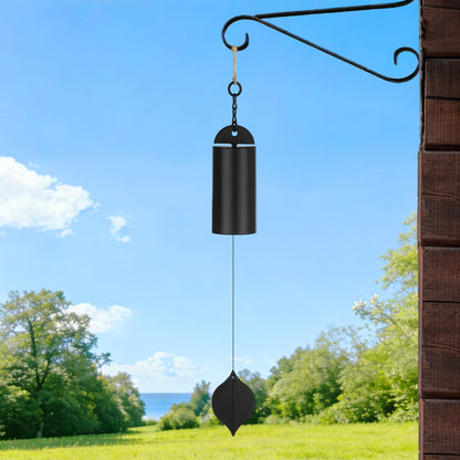 M METERXITY 1 Pack 19 Inch Wind Chimes for Outside, Deep Resonance Serenity Bell, Hanging Cylinder Metal Outdoor Wind Chimes Decor for Patio/Yard/Porch/Garden [Black]