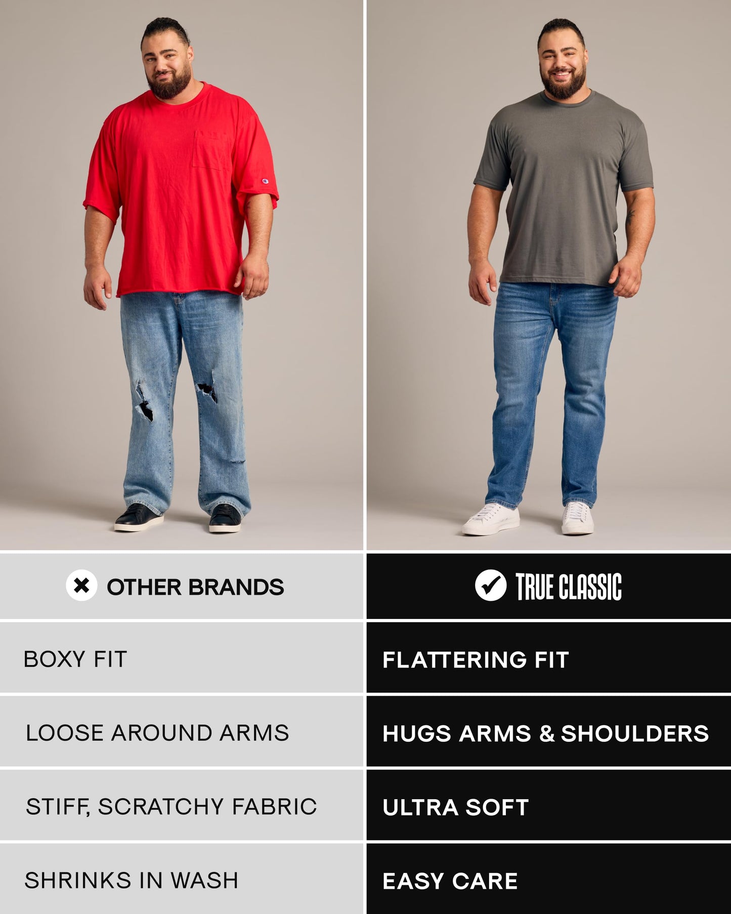 True Classic Mens T-Shirts - Short Sleeve Crew Neck Plain Novelty T Shirt for Men, Pack of 3, Variety, M