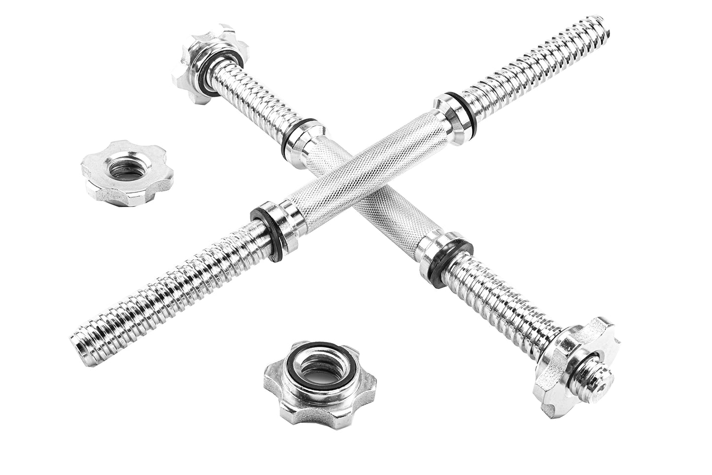 Rowland Harbor Threaded Dumbbell Handles/Adjustable Dumbbell Bar Handles 35cm/14.2 Inch - Fit 1 inch Standard Weight Plate - Weightlifting Accessories - Sold in Pair
