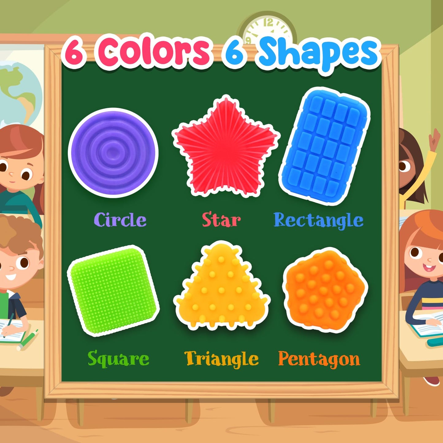 Squishy Sensory Toys for Kids Toddlers: Super Soft & Textured Sensory Fidget Toy for Autistic Children Special Needs | Stress Calming Toys for Kids | Baby Stocking Stuffers Fidget Toy for Autism, ADHD