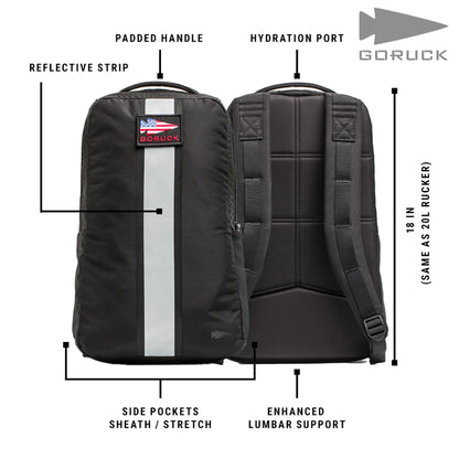 GORUCK Basic Rucker 17L Tactical Backpack – Durable Rucksack & MOLLE Daypack – Military Backpack for Men & Women - for Outdoor, Hiking, Training & Travel – Black