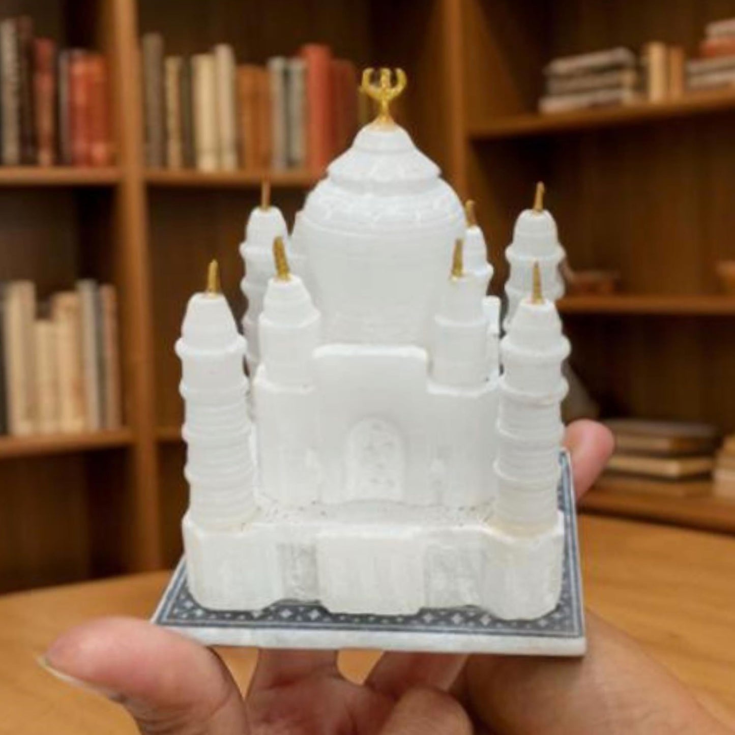 Monuments of Marble White Taj Mahal Replica Model India Agra Souvenir Collection for Decor Handmade Gift Home Decoration Small Handcrafted Miniature Architecture Love Symbol (White 3 x 3 Inch)