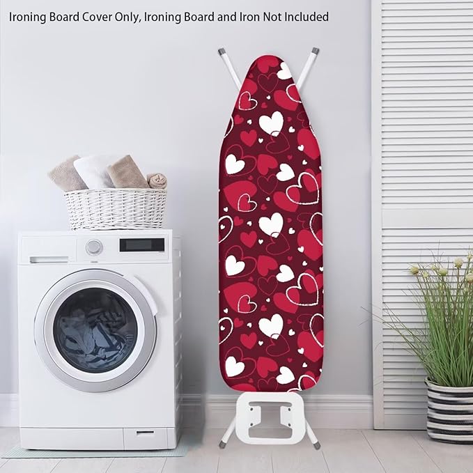 Heart Cute Ironing Board Cover Romantic Standard Size 15″x54″ Ironing Board
