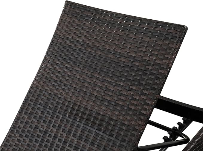 79'' Outdoor Wicker Reclining Lounge Chair Long Reclining Chaise Lounge Set