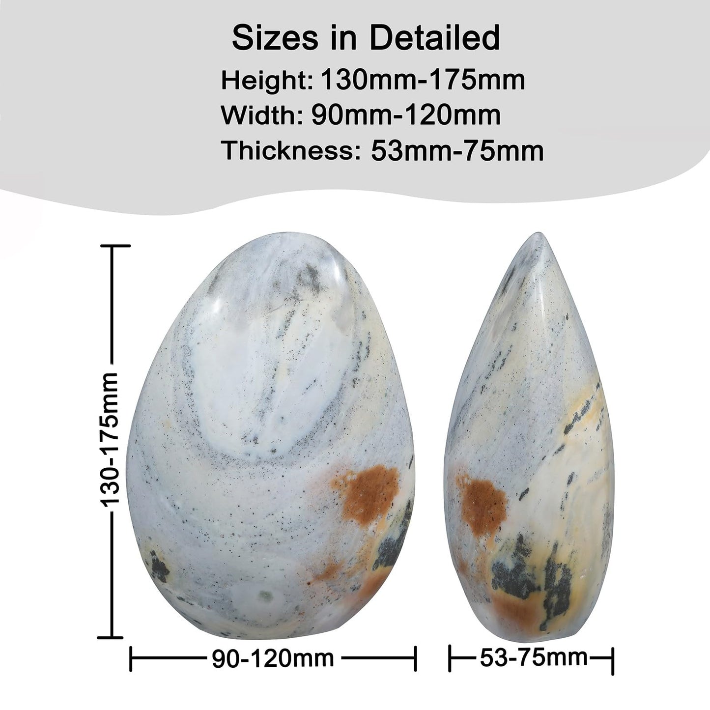 Nupuyai 1366g-1590g Natural Ocean Jasper Stone for Home Decor, Irregular Self-Standing Stone Specimen Polished Statue for Prayer, Meditaion