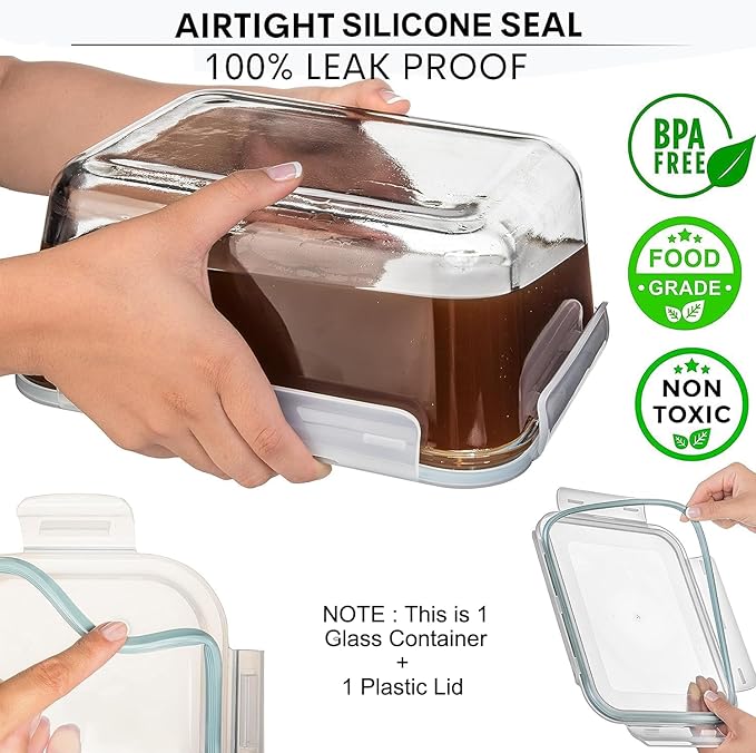 Razab 3300 ml / 112 oz Large Glass Food Storage Containers