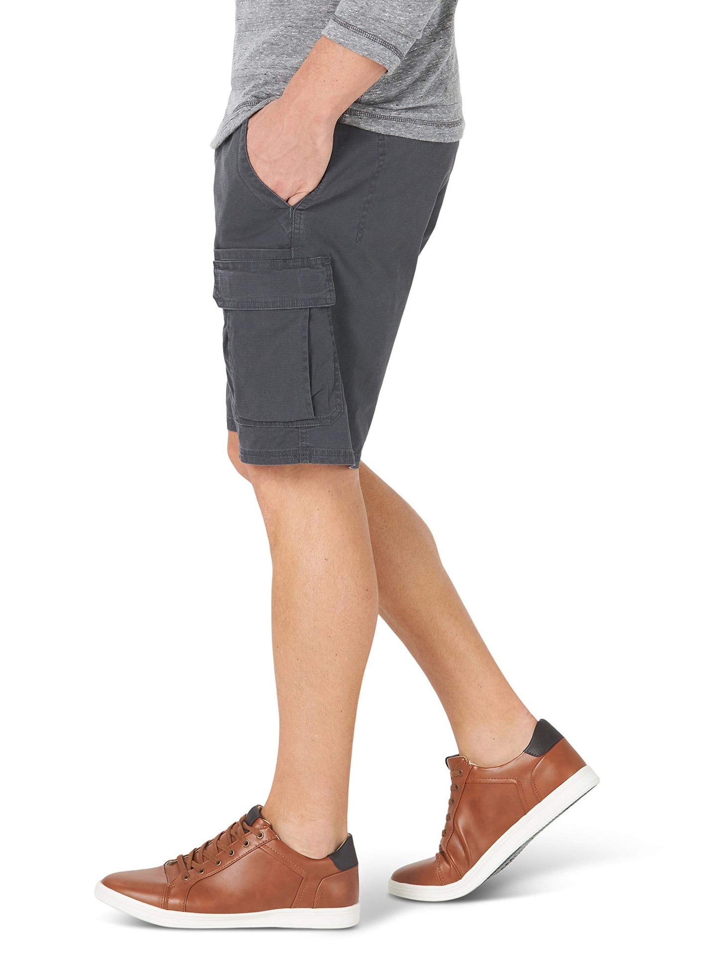 Wrangler Authentics Men's Classic Cargo Stretch Short, Anthracite, 30