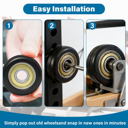 10 Pcs Replacement Roller Wheels for Aero Pilates Reformer Machines – Smooth, Quiet Glide, 32mm POM Wheels for Silent and Effortless Movement
