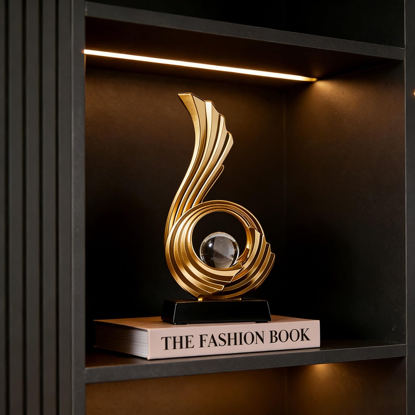 AWNR Gold Abstract Digit Statue Accent Decor, Adornos para Sala Modernos Shelf Decor Aesthetic for Coffee Table, Modern Home, TV Stand, Men's Bedroom, Coffee Table, Console Table (Abstract 6)