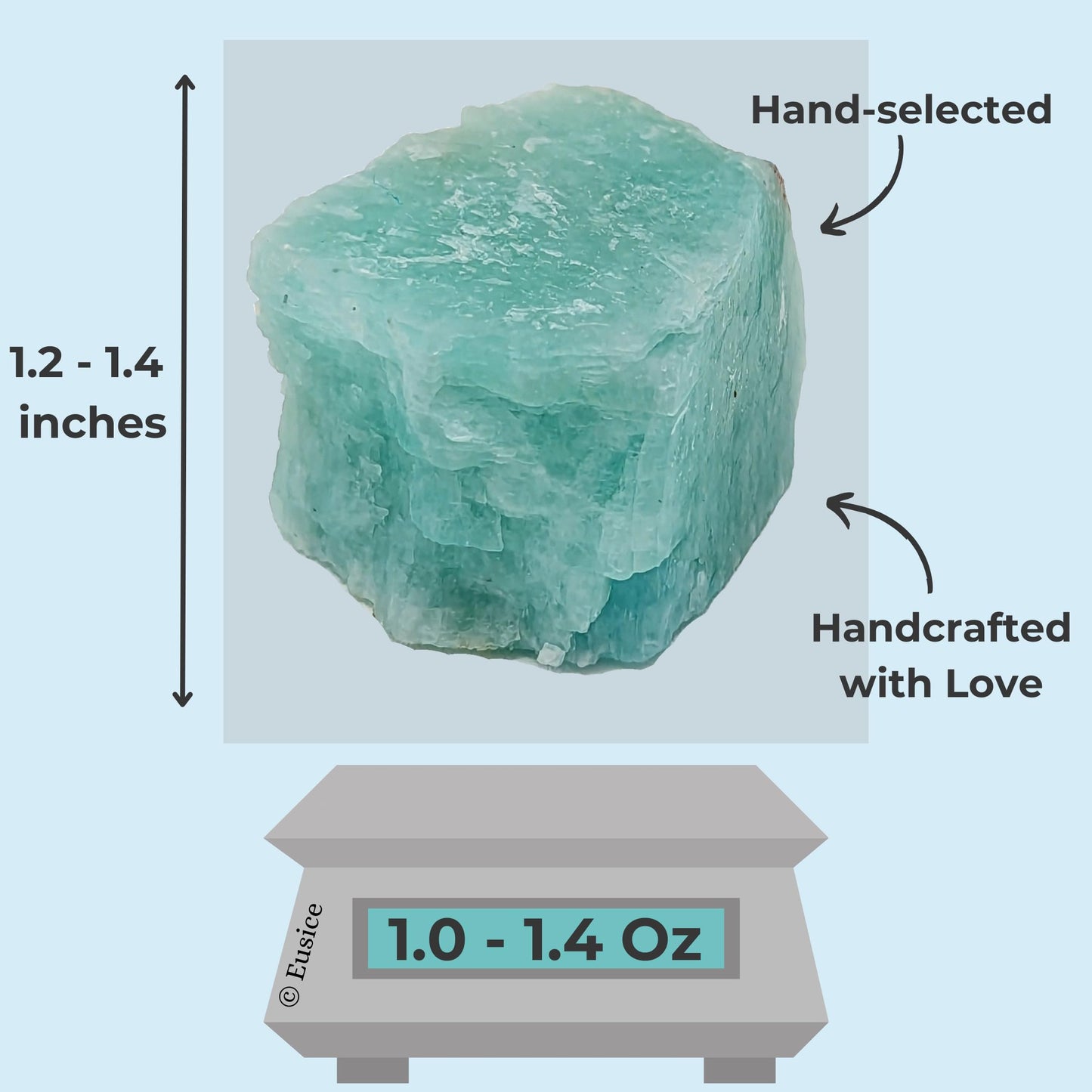Amazonite Rough Rock, Raw Natural Stone, Chakra Crystals, Quality Gemstones for Reiki Healing, Wellness, Meditation, Handmade in Our Lapidary Workshop (5 pcs)